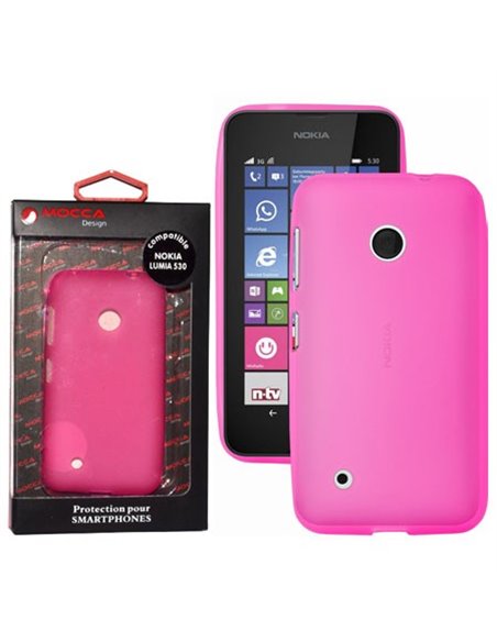 CUSTODIA GEL TPU SILICONE per NOKIA LUMIA 530 COLORE ROSA ALTA QUALITA' MOCCA BLISTER