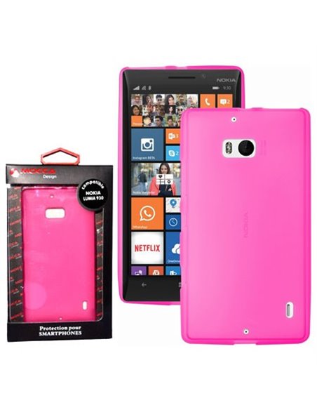 CUSTODIA GEL TPU SILICONE per NOKIA LUMIA ICON 929, LUMIA 930 COLORE ROSA ALTA QUALITA' MOCCA BLISTER