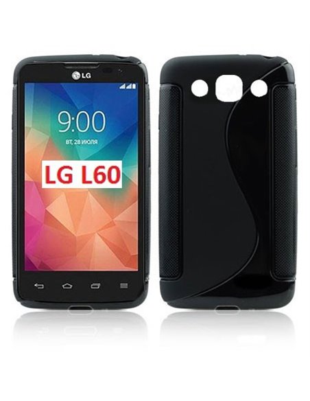 CUSTODIA GEL TPU SILICONE DOUBLE per LG L60 X145 COLORE NERO