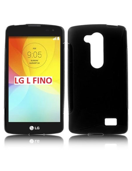 CUSTODIA GEL TPU SILICONE DOUBLE per LG L FINO, D290N, D295 COLORE NERO