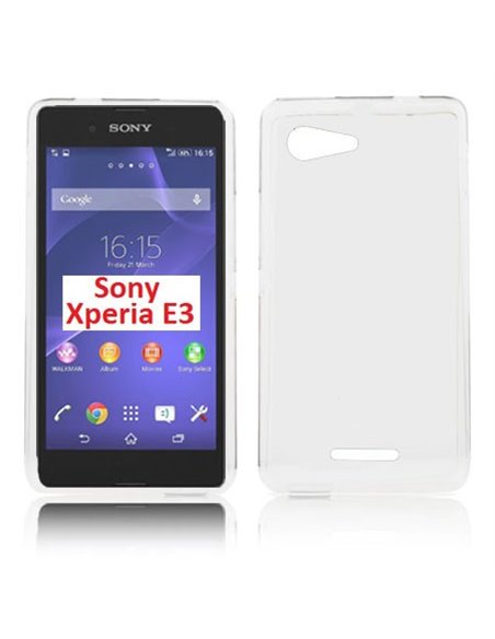 CUSTODIA GEL TPU SILICONE per SONY XPERIA E3 COLORE BIANCO