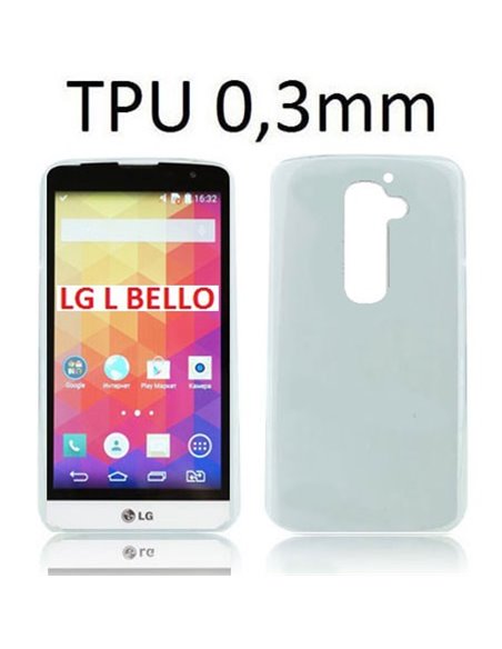 CUSTODIA GEL TPU SILICONE ULTRA SLIM 0,3mm per LG L BELLO, D331, L PRIME, D337 COLORE BIANCO TRASPARENTE