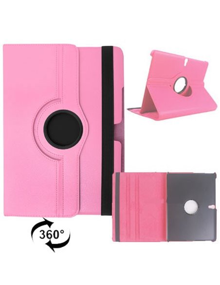 CUSTODIA BOOK PELLE GIREVOLE per SAMSUNG GALAXY SM-T805 TAB S 10.5, SM-T800, SM-T801 10.5' POLLICI CON STAND COLORE ROSA