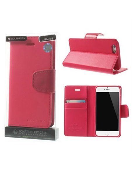 CUSTODIA FLIP ORIZZONTALE PELLE per APPLE IPHONE 6 PLUS, 6S PLUS 5.5' CON INTERNO IN TPU E STAND COLORE FUCSIA ALTA QUALITA' SON