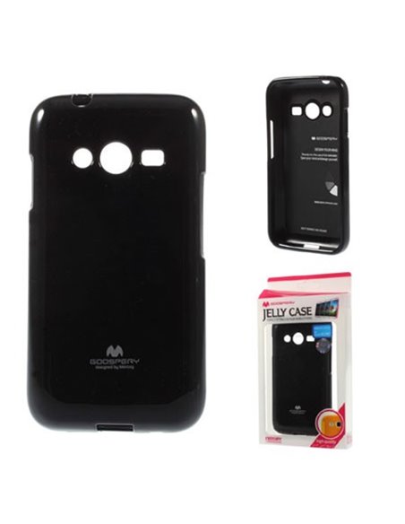 CUSTODIA GEL TPU SILICONE per SAMSUNG G313H GALAXY TREND 2, G318 TREND 2 LITE NERO LUCIDO CON GLITTER ALTA QUALITA' MERCURY