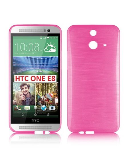 CUSTODIA GEL TPU SILICONE per HTC ONE E8 COLORE ROSA EFFETTO METALLICO