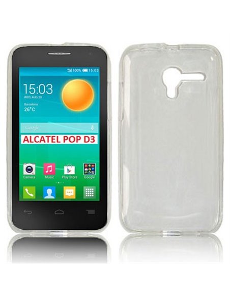 CUSTODIA GEL TPU SILICONE per ALCATEL 4035D POP D3 COLORE BIANCO TRASPARENTE