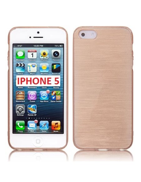 CUSTODIA TPU SILICONE per APPLE IPHONE 5, 5s COLORE ORO EFFETTO METALLICO