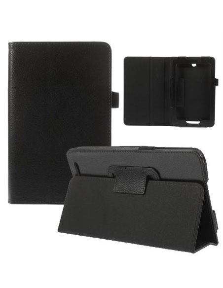 CUSTODIA BOOK ORIZZONTALE PELLE per ACER ICONIA TAB 7 A1-713, 7' POLLICI CON STAND E PORTA PENNA COLORE NERO