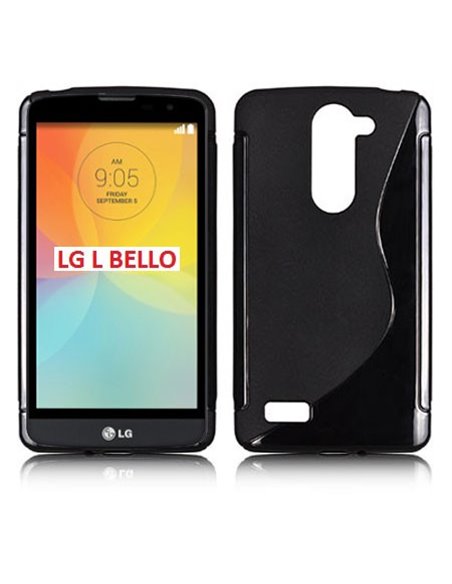 CUSTODIA GEL TPU SILICONE DOUBLE per LG L BELLO, D331, L PRIME, D337 COLORE NERO