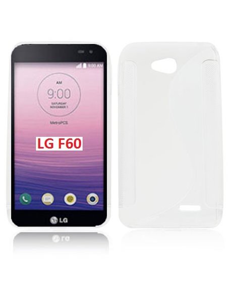 CUSTODIA GEL TPU SILICONE DOUBLE per LG F60 D390N, F60 D392 DUAL SIM COLORE BIANCO TRASPARENTE