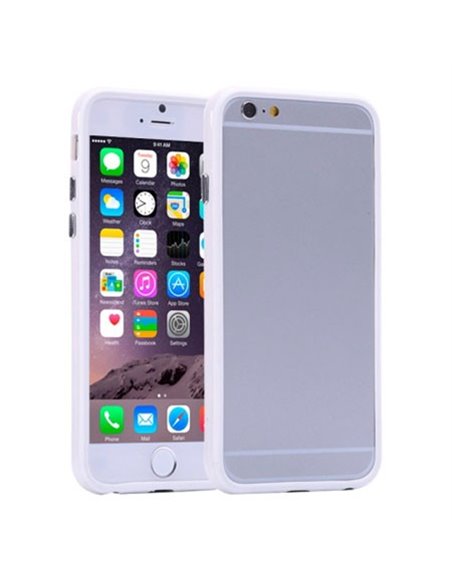 CUSTODIA GEL TPU SILICONE BUMPER per APPLE IPHONE 6 PLUS, IPHONE 6S PLUS 5.5' POLLICI COLORE BIANCO-TRASPARENTE-BIANCO