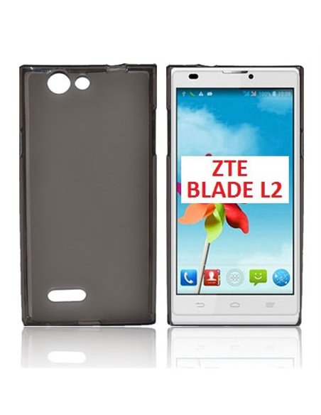 CUSTODIA TPU SILICONE per ZTE BLADE L2 COLORE NERO TRASPARENTE