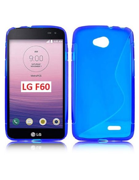 CUSTODIA GEL TPU SILICONE DOUBLE per LG F60 D390N, F60 D392 DUAL SIM COLORE BLU