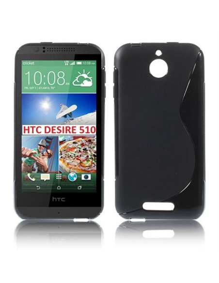 CUSTODIA GEL TPU SILICONE DOUBLE per HTC DESIRE 510 COLORE NERO