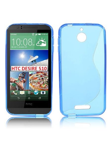 CUSTODIA GEL TPU SILICONE DOUBLE per HTC DESIRE 510 COLORE BLU