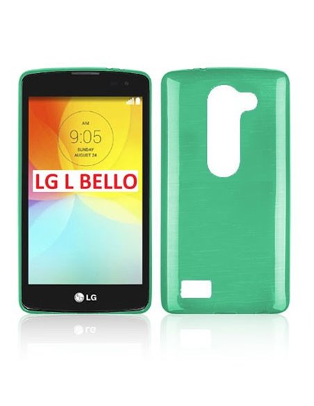 CUSTODIA TPU SILICONE per LG L BELLO, D331, L PRIME, D337 COLORE VERDE EFFETTO METALLICO