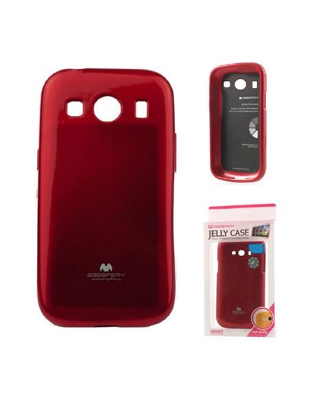 CUSTODIA GEL TPU SILICONE per SAMSUNG G357 GALAXY ACE 4  COLORE ROSSO LUCIDO CON GLITTER ALTA QUALITA' MERCURY BLISTER