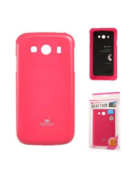 CUSTODIA GEL TPU SILICONE per SAMSUNG G357 GALAXY ACE 4  COLORE FUCSIA LUCIDO CON GLITTER ALTA QUALITA' MERCURY BLISTER