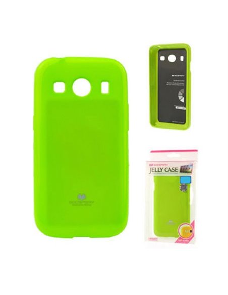 CUSTODIA GEL TPU SILICONE per SAMSUNG G357 GALAXY ACE 4  COLORE VERDE LUCIDO CON GLITTER ALTA QUALITA' MERCURY BLISTER