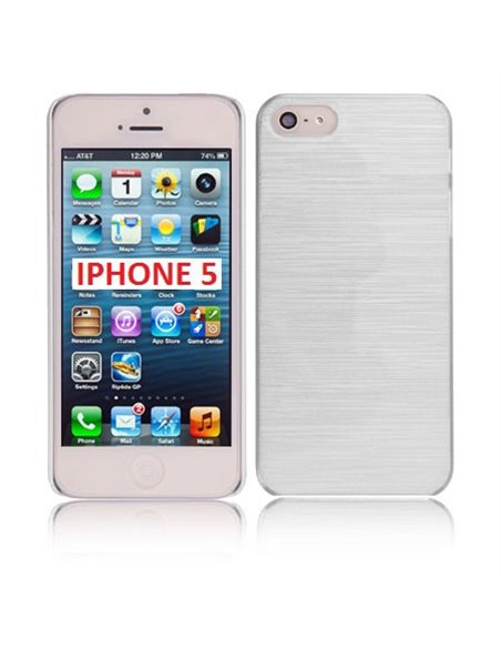 CUSTODIA per APPLE IPHONE SE, IPHONE 5S, IPHONE 5 - BACK RIGIDA EFFETTO METALLICO COLORE BIANCO