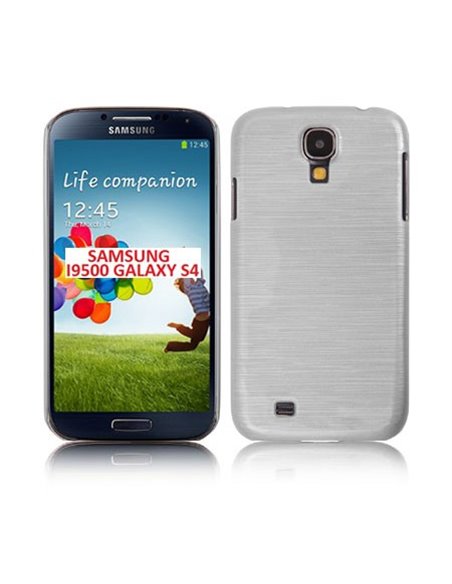 CUSTODIA BACK RIGIDA per per SAMSUNG I9500 GALAXY S4, I9505, I9502 COLORE BIANCO EFFETTO METALLICO