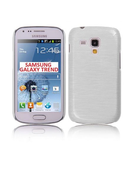 CUSTODIA BACK RIGIDA per SAMSUNG S7562 GALAXY S DUOS, S7560 GALAXY TREND, S7580 COLORE BIANCO EFFETTO METALLICO