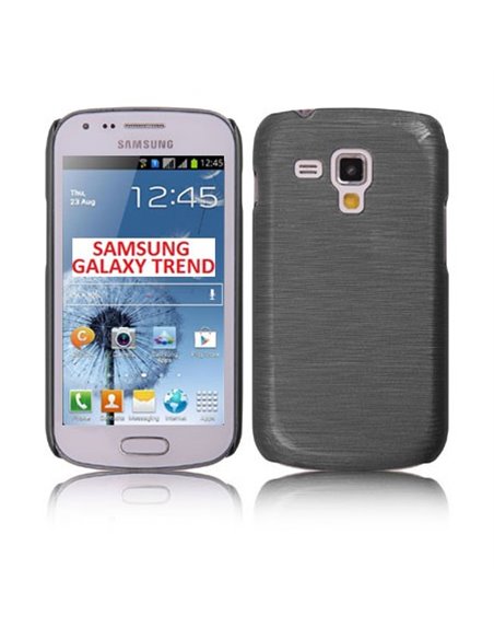 CUSTODIA BACK RIGIDA per SAMSUNG S7562 GALAXY S DUOS, S7560 GALAXY TREND, S7580 COLORE NERO EFFETTO METALLICO