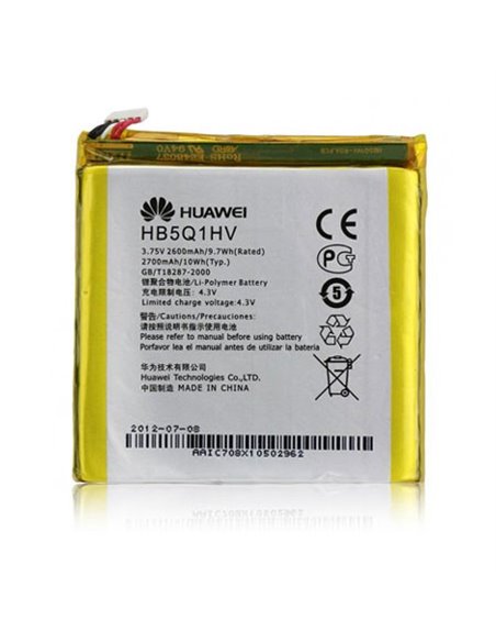 BATTERIA ORIGINALE HUAWEI HB5Q1HV per ASCEND P1 XL, U9200E 2600mAh LI-ION BULK SEGUE COMPATIBILITA'...