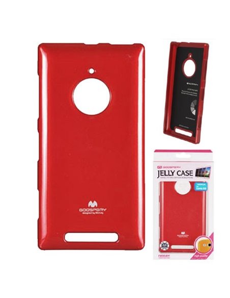 CUSTODIA GEL TPU SILICONE per NOKIA LUMIA 830 COLORE ROSSO LUCIDO CON GLITTER ALTA QUALITA' MERCURY BLISTER