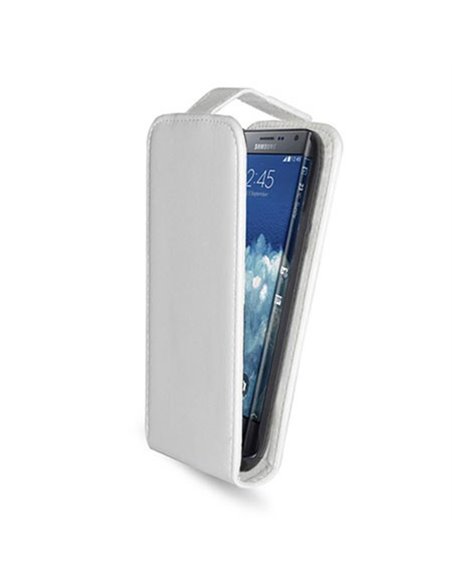 CUSTODIA FLIP VERTICALE PELLE per SAMSUNG N915 GALAXY NOTE EDGE COLORE BIANCO