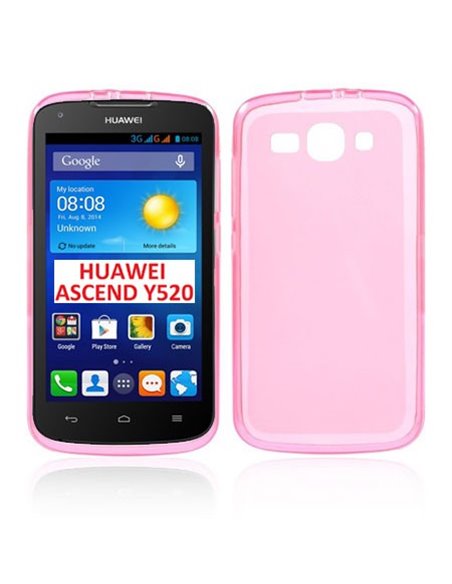 CUSTODIA GEL TPU SILICONE per HUAWEI ASCEND Y540, ASCEND Y520 COLORE ROSA