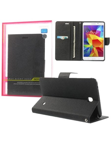 CUSTODIA BOOK ORIZZONTALE per SAMSUNG GALAXY TAB 4 7.0, SM-T230, 7' POLLICI CON STAND E INTERNO IN TPU COLORE NERO ALTA QUALITA'