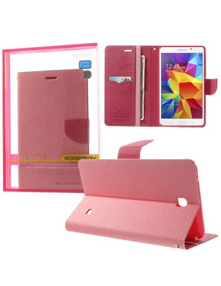 CUSTODIA BOOK ORIZZONTALE per SAMSUNG GALAXY TAB 4 7.0, SM-T230, 7' POLLICI CON STAND E INTERNO IN TPU COLORE ROSA ALTA QUALITA'