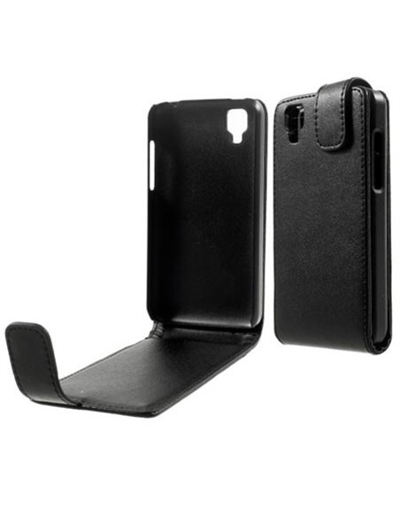 CUSTODIA FLIP VERTICALE PELLE per WIKO GOA COLORE NERO