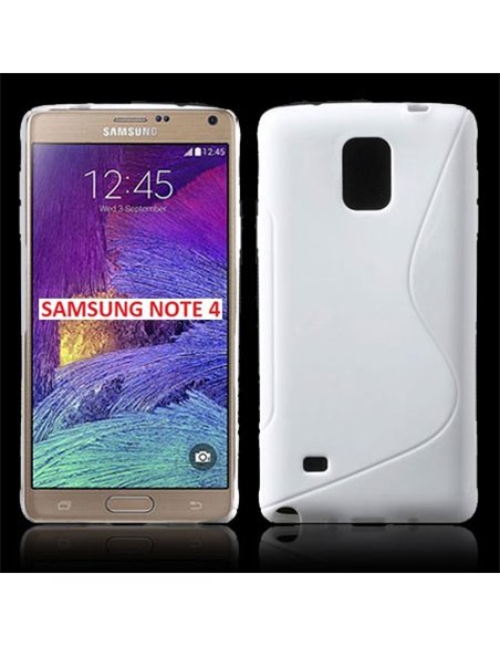 CUSTODIA GEL TPU SILICONE DOUBLE per SAMSUNG GALAXY NOTE 4 COLORE BIANCO