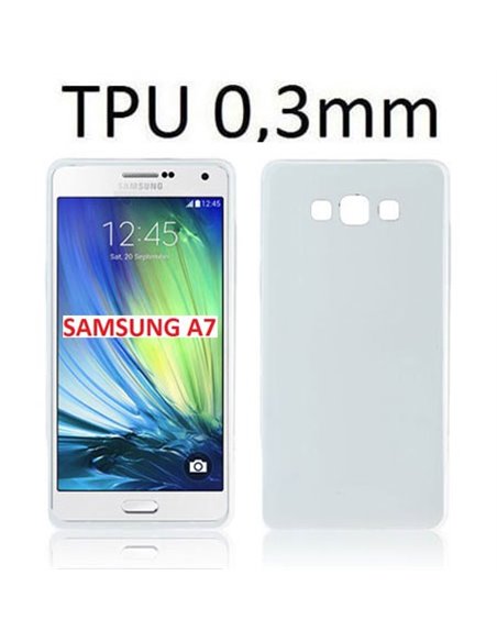 CUSTODIA GEL TPU SILICONE ULTRA SLIM 0,3mm TRASPARENTE per SAMSUNG SM-A700 GALAXY A7 (NO VERSIONE 2016)