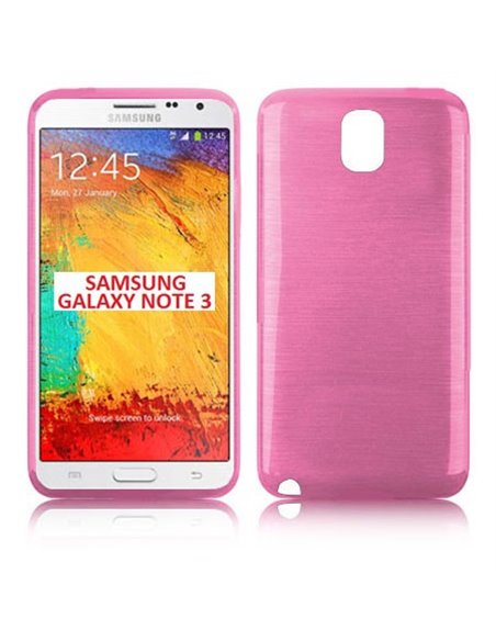 CUSTODIA TPU SILICONE per SAMSUNG NOTE 3 COLORE ROSA EFFETTO METALLICO