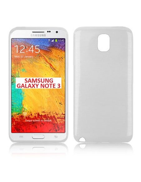 CUSTODIA TPU SILICONE per SAMSUNG NOTE 3 COLORE BIANCO EFFETTO METALLICO