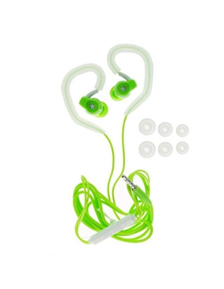 AURICOLARE STEREO con CONNETTORE JACK 3,5mm - GOMMINI, ARCHETTO E TASTO DI RISPOSTA VERDE E BIANCO (KSA07.G810.SP2-01.VE)