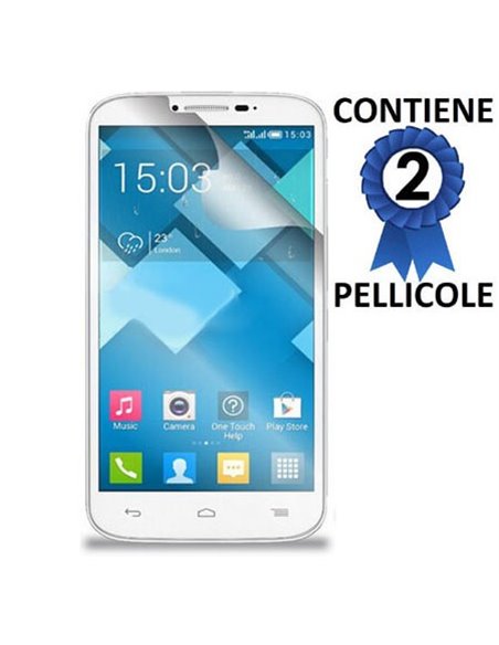 PELLICOLA PROTEGGI DISPLAY per ALCATEL ONE TOUCH POP 2, ONE TOUCH POP 2 DUAL SIM, 4.5 POLLICI CONFEZIONE 2 PEZZI