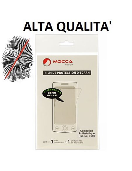 PELLICOLA PROTEGGI DISPLAY ANTI IMPRONTA per HUAWEI ASCEND Y550 ALTA QUALITA' MOCCA BLISTER