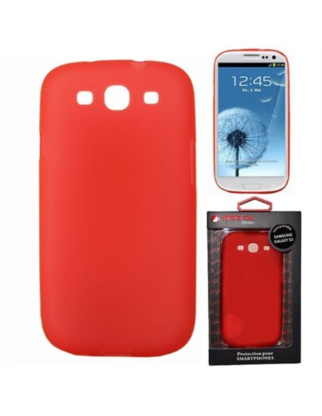 CUSTODIA GEL TPU SILICONE per SAMSUNG I9300 GALAXY S3, I9300i GALAXY S3 NEO COLORE ROSSO ALTA QUALITA' MOCCA BLISTER