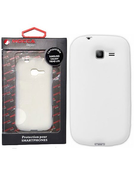 CUSTODIA GEL TPU SILICONE per SAMSUNG S7390 GALAXY FRESH, GALAXY TREND LITE COLORE BIANCO-TRASPARENTE ALTA QUALITA' MOCCA