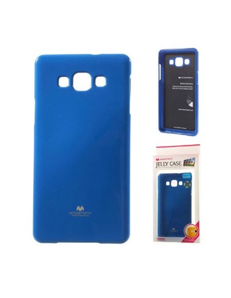 CUSTODIA GEL TPU SILICONE per SAMSUNG SM-A700 GALAXY A7 (NO VERSIONE 2016) BLU LUCIDO CON GLITTER ALTA QUALITA' MERCURY