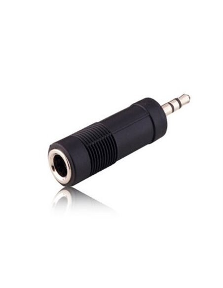 ADATTATORE AUDIO DA 3.5mm STEREO MASCHIO A 6.35mm STEREO FEMMINA A-635 COLORE NERO