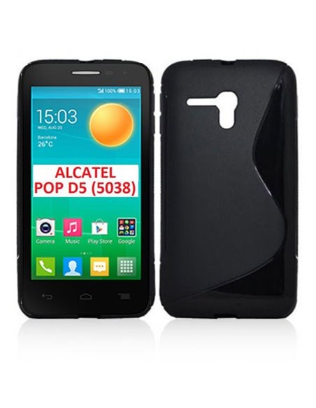 CUSTODIA GEL TPU SILICONE DOUBLE per ALCATEL ONE TOUCH POP D5 5038D COLORE NERO