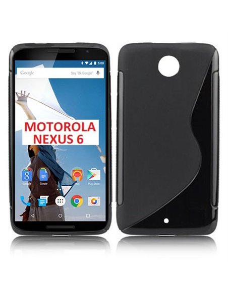 CUSTODIA GEL TPU SILICONE DOUBLE per MOTOROLA NEXUS 6 COLORE NERO