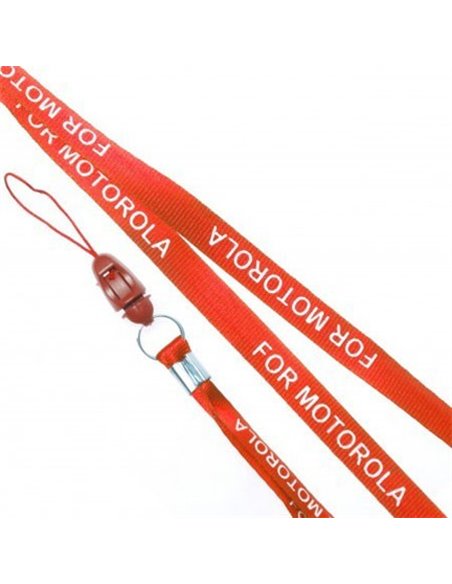 LACCIO PORTACELLULARE DA COLLO IN TESSUTO COLORE ROSSO CON SCRITTA MOTOROLA LARGHEZZA BANDA 10 MM