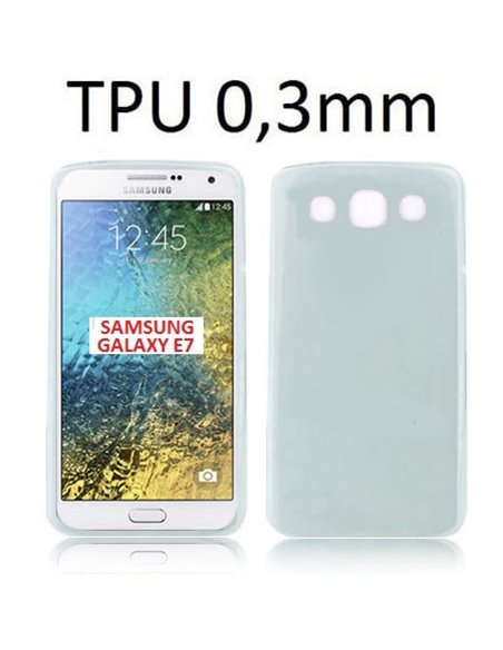 CUSTODIA GEL TPU SILICONE ULTRA SLIM 0,3mm per SAMSUNG SM-E700 GALAXY E7 COLORE BIANCO TRASPARENTE